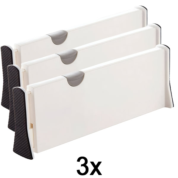 3x Nastavitelné dělicí příčky do zásuvek nebo polic | DIVISERINO