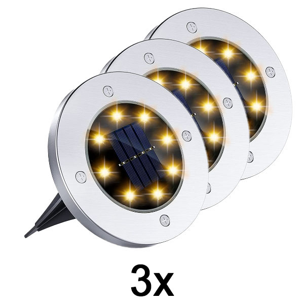 1x Solární zápustná svítidla pro venkovní použití (3 ks) | LUMIGARD